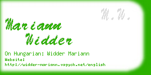 mariann widder business card